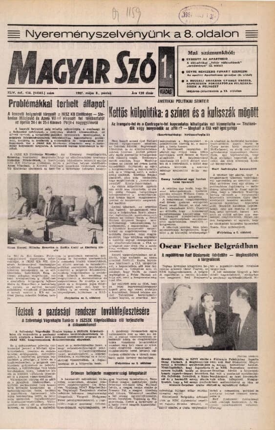 Magyar Szó, 44. évf. 1987. május 8. 124. sz. 1–24. oldal