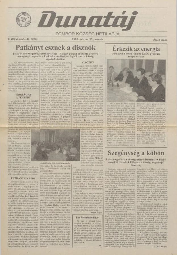 Dunatáj, 2. évf. 2000. február 23. 46. sz.
