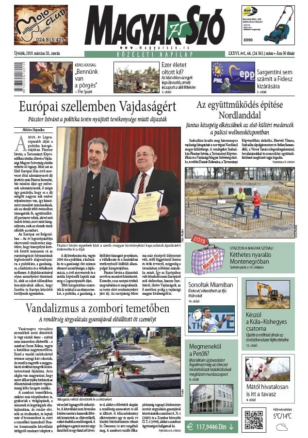 Magyar Szó, 76. évf. 2019. március 20. 64. sz. 1–16. oldal