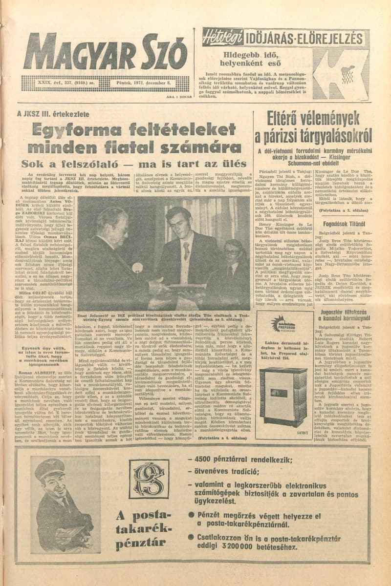 Magyar Szó, 29. évf. 1972. december 8. 337. sz. 1–14. oldal