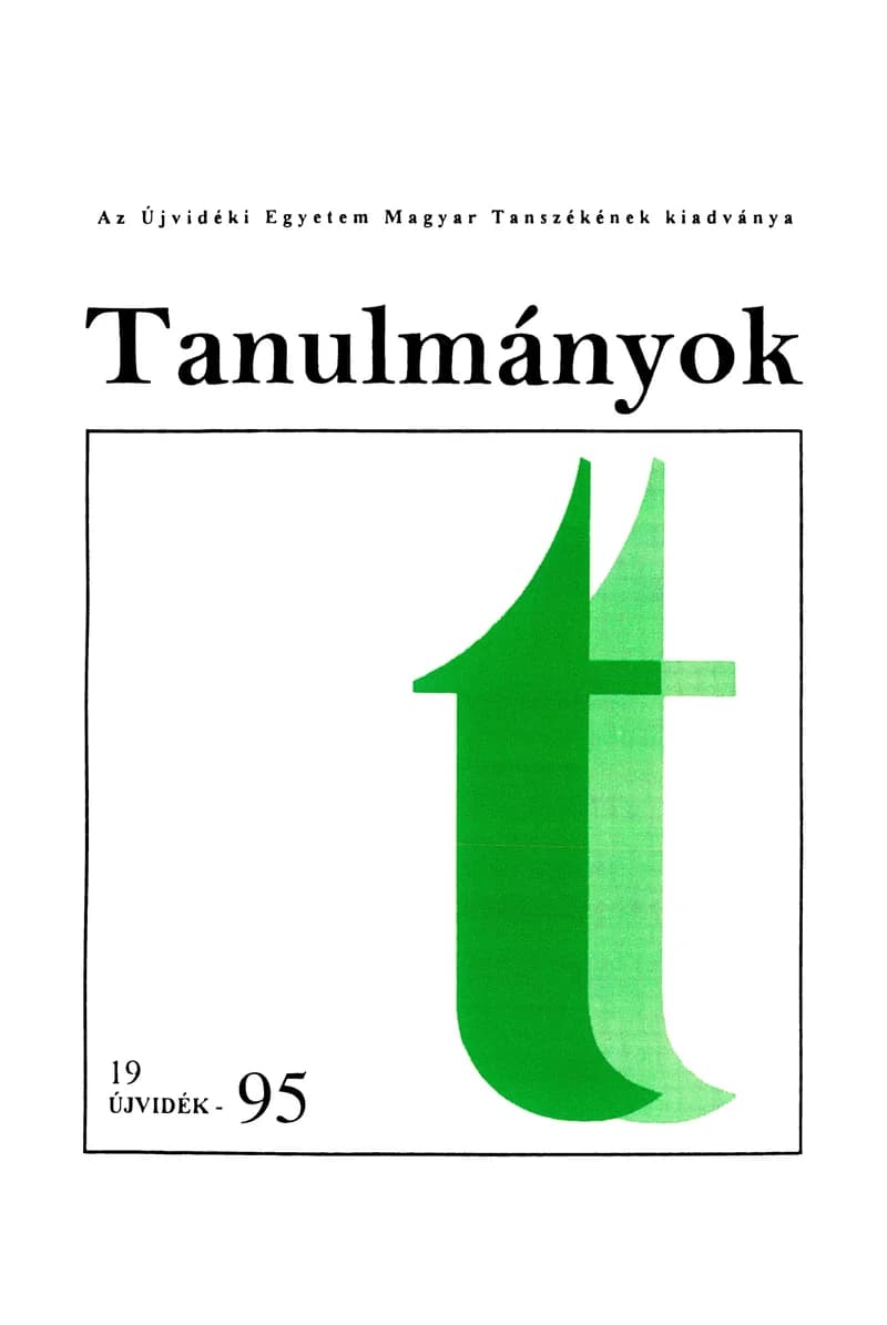 Tanulmányok, 25. évf. 1995. 28. sz. 1–185. oldal