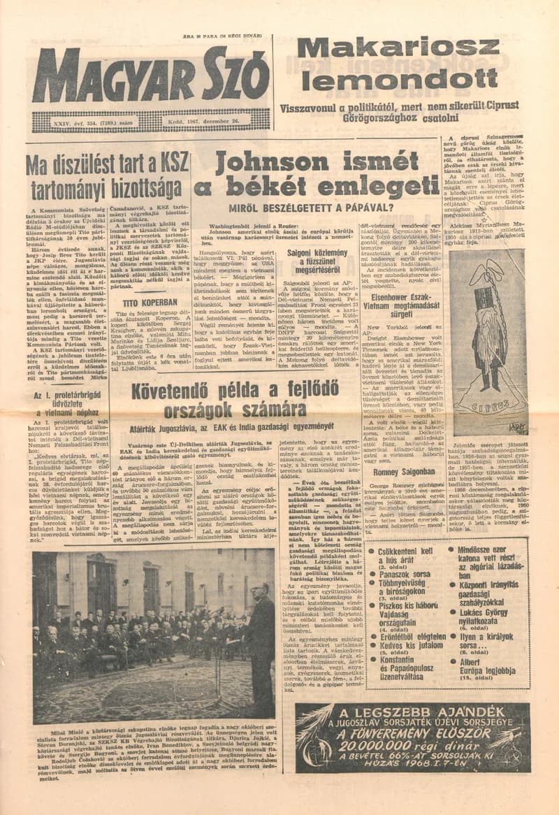 Magyar Szó, 24. évf. 1967. december 26. 354. sz. 1–16. oldal