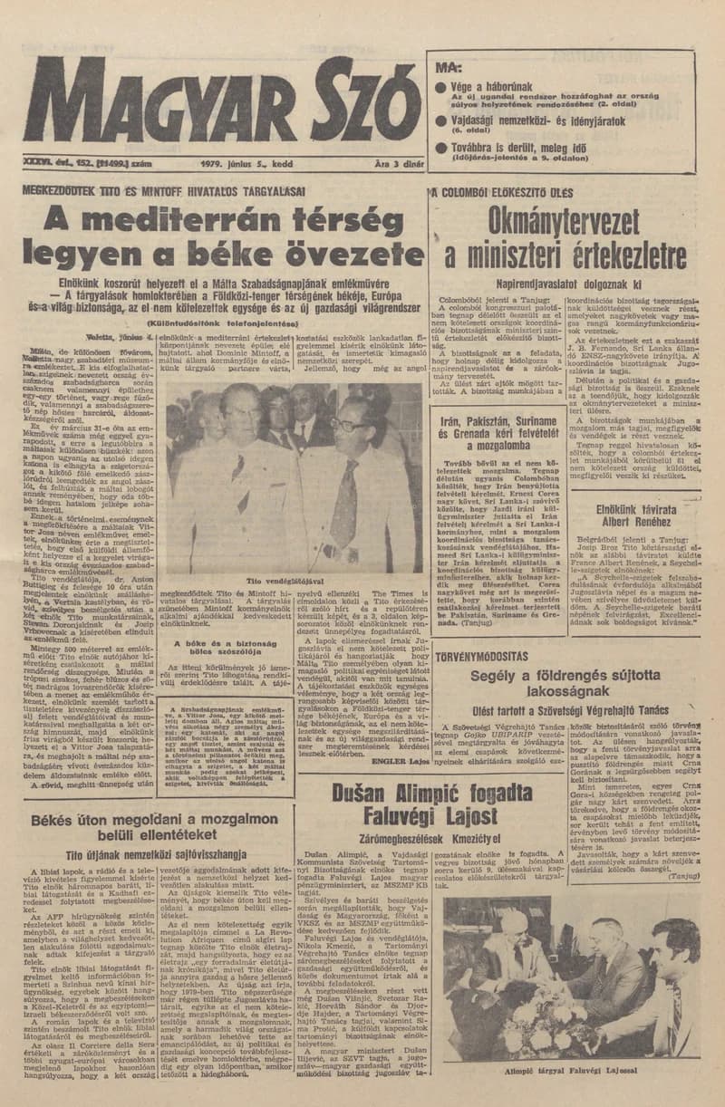 Magyar Szó, 36. évf. 1979. június 5. 152. sz. 1–16. oldal