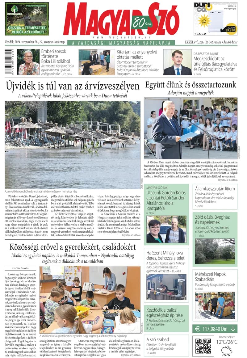 Magyar Szó, 81. évf. 2024. szeptember 28. – 29. 226. sz. 1–32. oldal