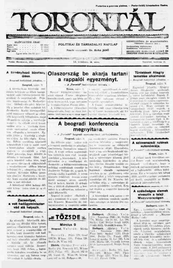 Torontál, 51. évf. 1922. március 11. 56. sz.