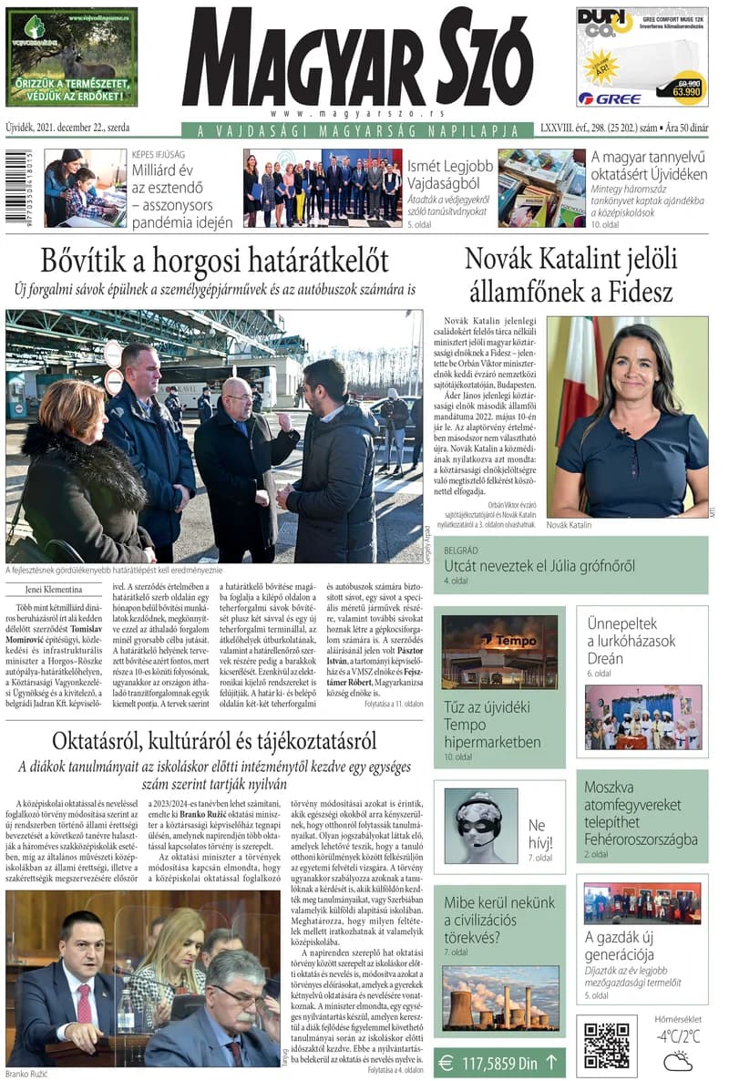 Magyar Szó, 78. évf. 2021. december 22. 298. sz. 1–16. oldal