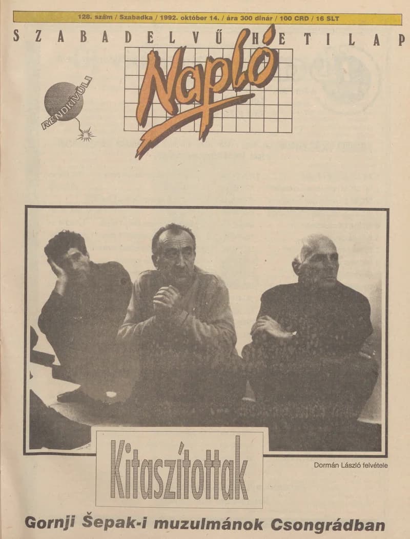 Napló - Szabadelvű hetilap, 3. évf. 1992. október 14. 128. sz.