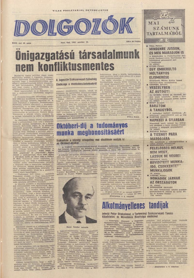 Dolgozók, 23. évf. 1969. október 10. 40. sz.