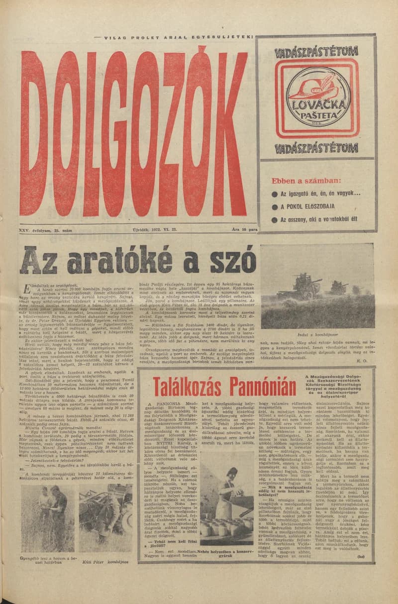 Dolgozók, 26. évf. 1972. június 23. 25. sz.