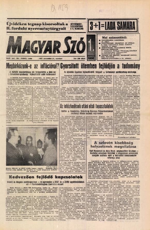 Magyar Szó, 44. évf. 1987. november 21. 321. sz. 1–24. oldal