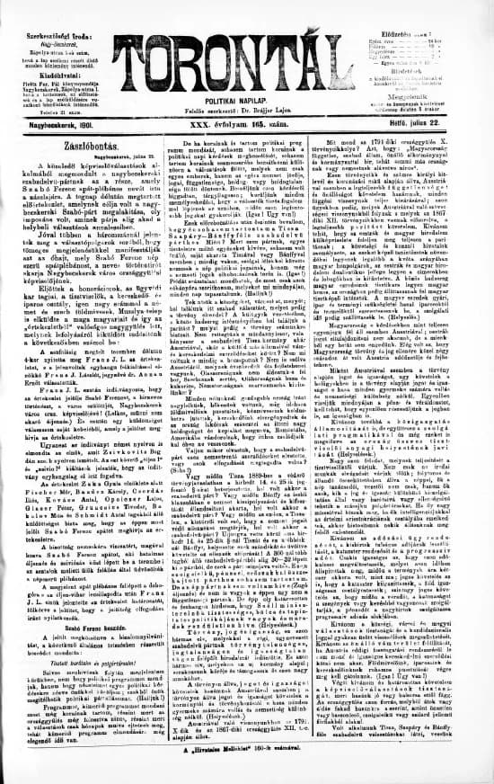 Torontál, 30. évf. 1901. július 22. 165. sz.