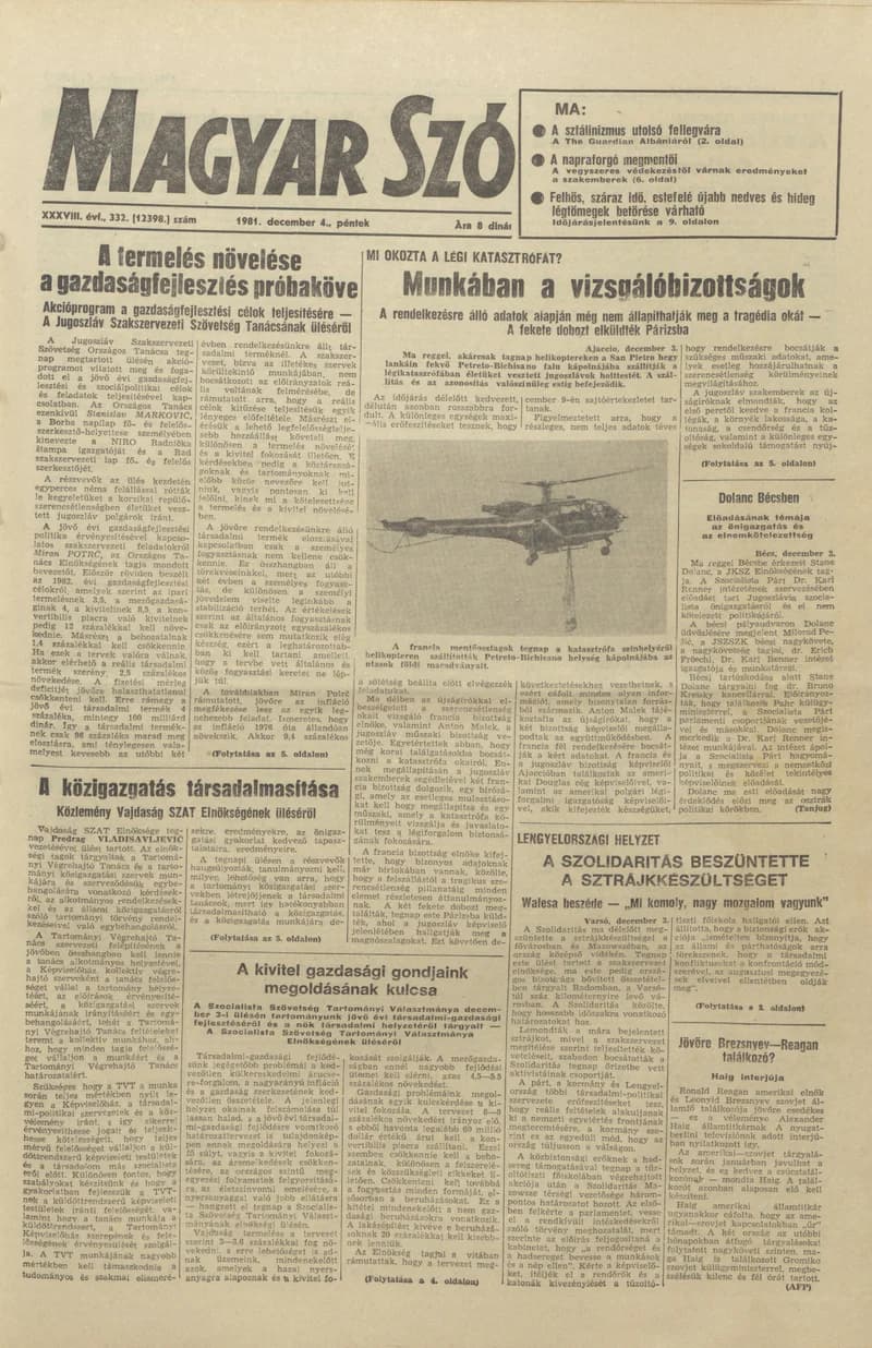 Magyar Szó, 38. évf. 1981. december 4. 332. sz.