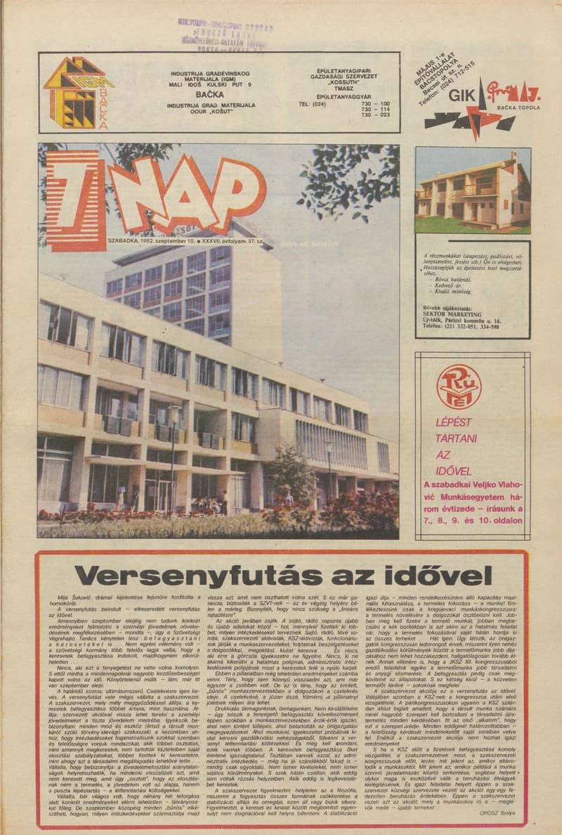 7 Nap, 37. évf. 1982. szeptember 10. 37. sz. 1–16. oldal
