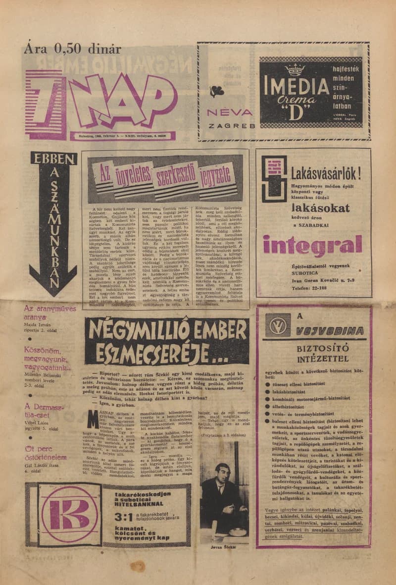 7 Nap, 23. évf. 1968. február 2. 6. sz. 1–16. oldal