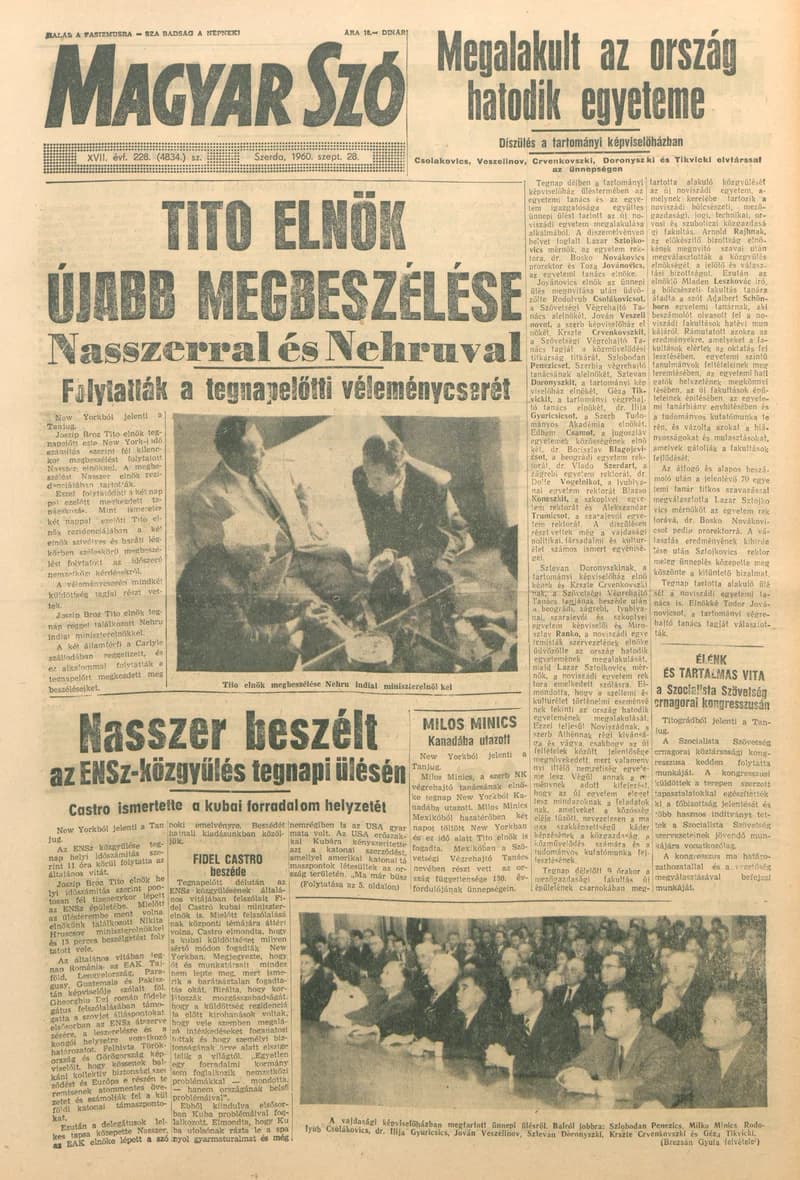 Magyar Szó, 17. évf. 1960. szeptember 28. 228. sz. 1–26. oldal