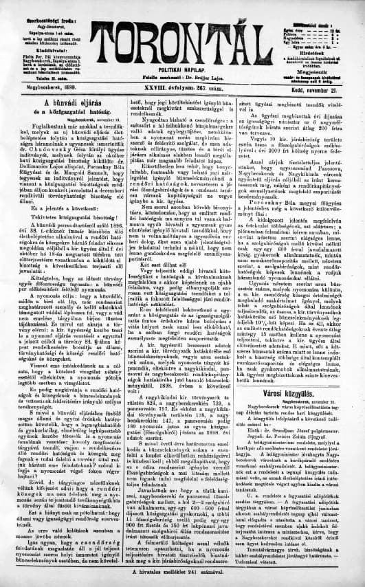 Torontál, 28. évf. 1899. november 21. 267. sz.