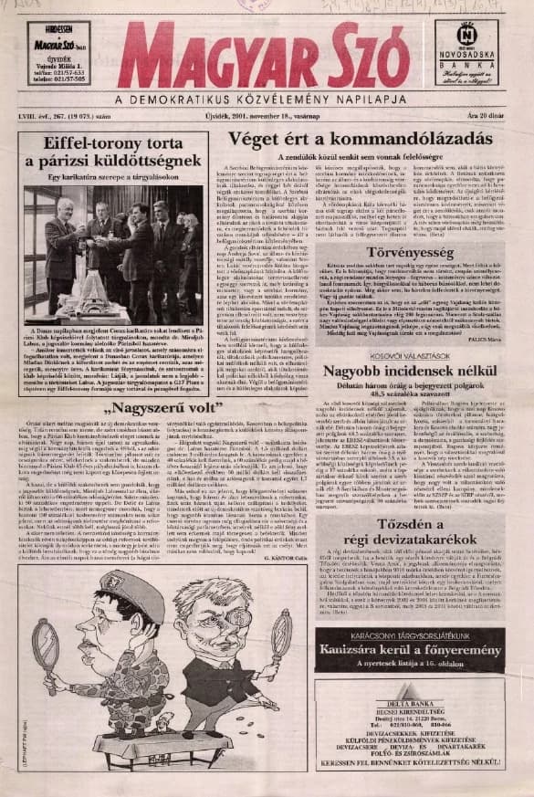 Magyar Szó, 58. évf. 2001. november 18. 267. sz. 1–28. oldal