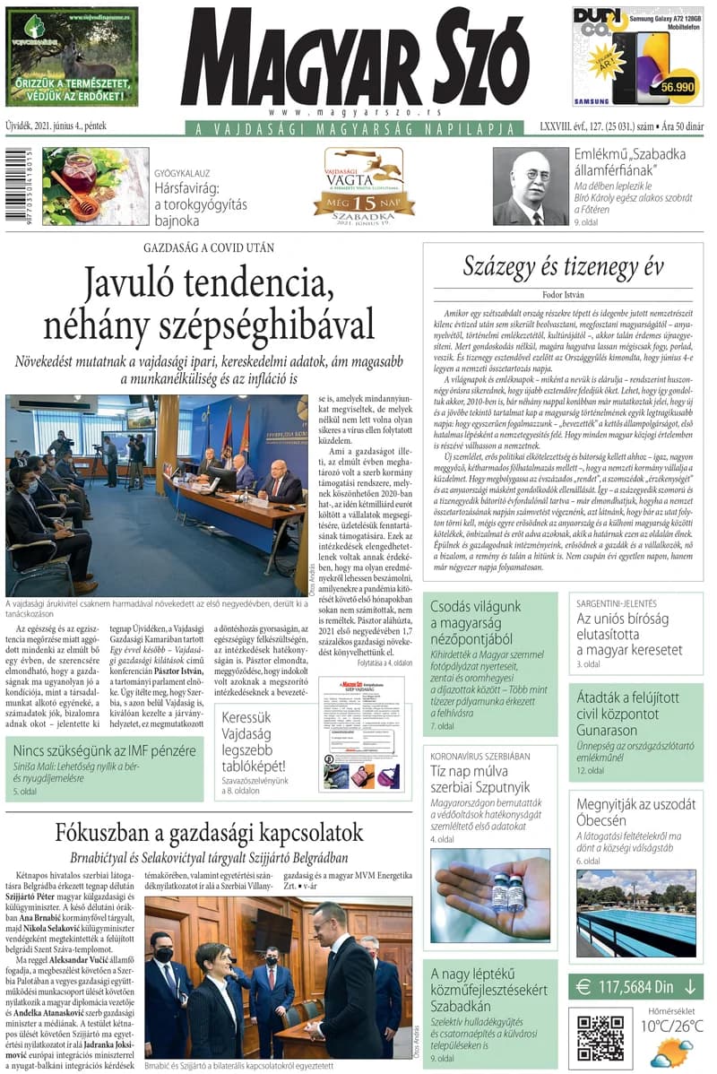 Magyar Szó, 78. évf. 2021. június 4. 127. sz. 1–16. oldal