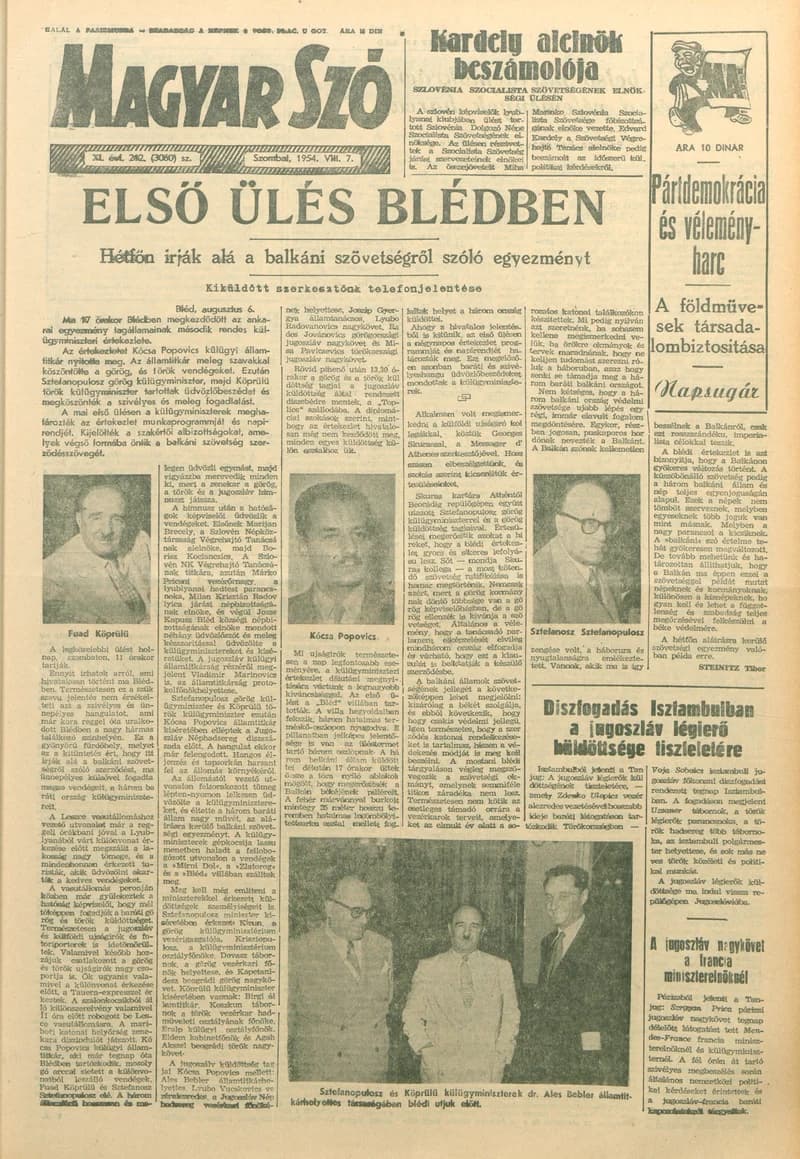 Magyar Szó, 11. évf. 1954. augusztus 7. 212. sz. 1–8. oldal