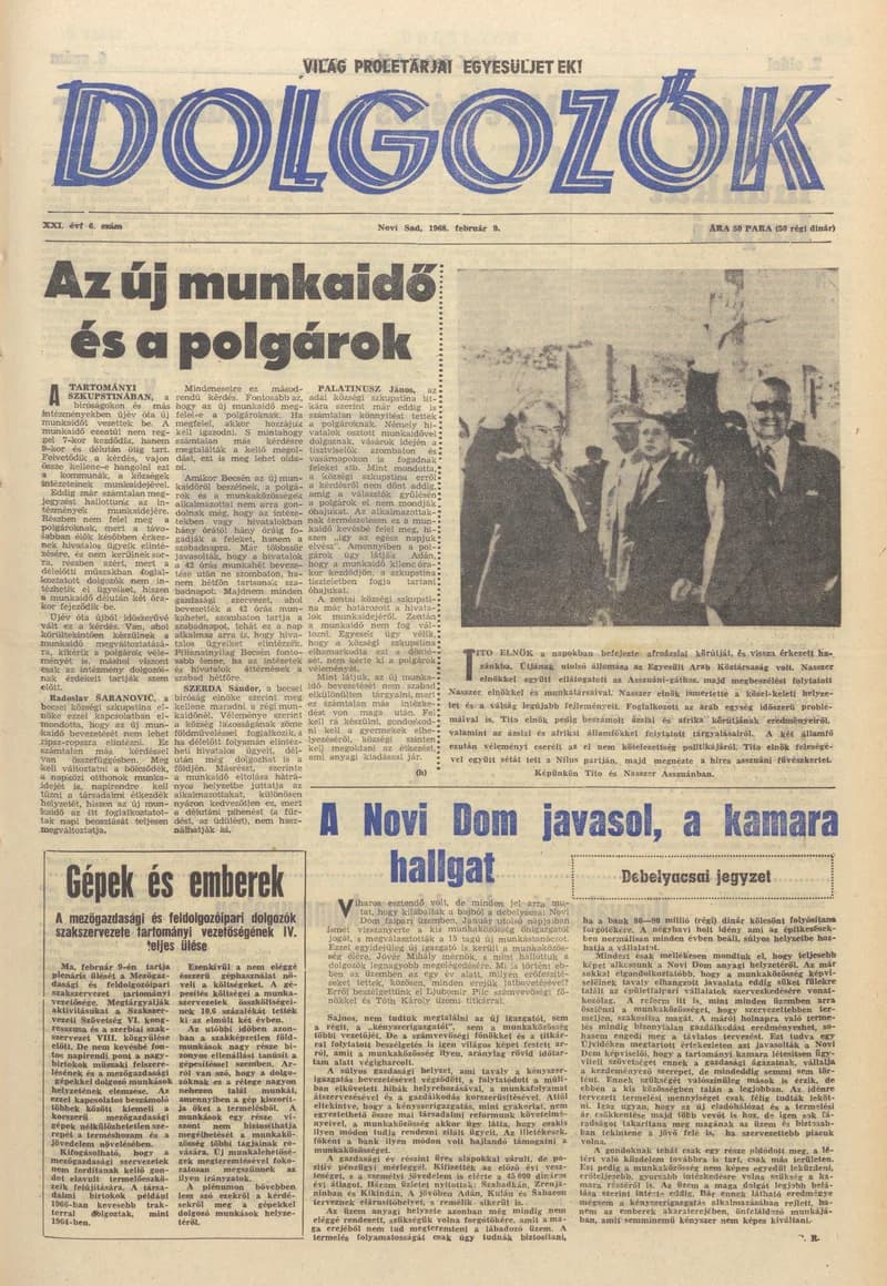 Dolgozók, 22. évf. 1968. február 9. 6. sz.