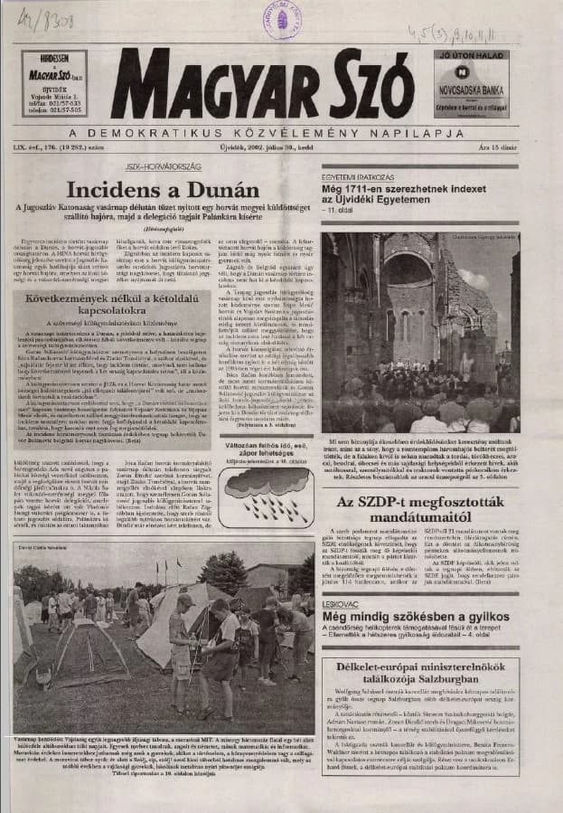 Magyar Szó, 59. évf. 2002. július 30. 176. sz. 1–16. oldal