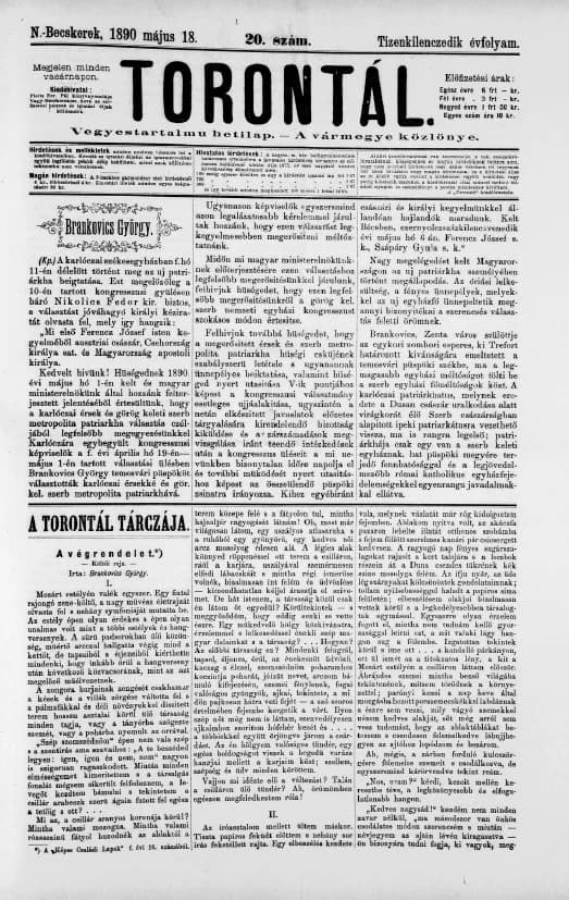 Torontál, 19. évf. 1890. május 18. 20. sz.