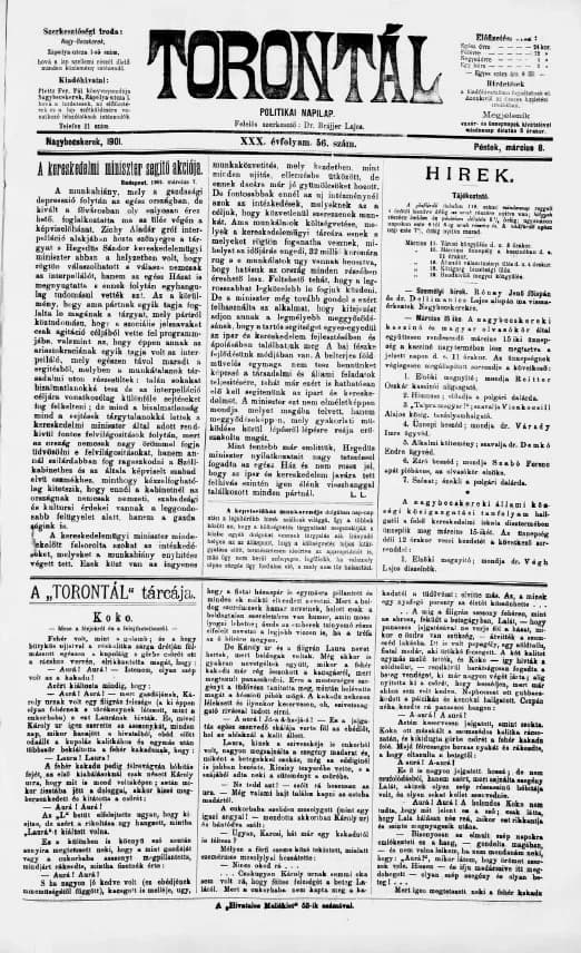 Torontál, 30. évf. 1901. március 8. 56. sz.