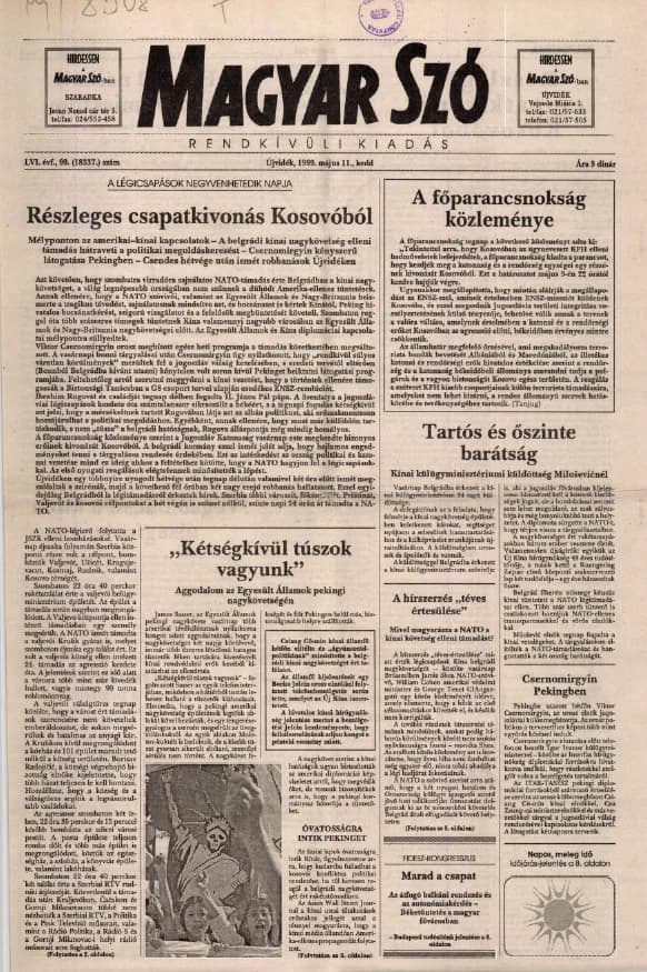 Magyar Szó, 56. évf. 1999. május 11. 99. sz. 1–8. oldal