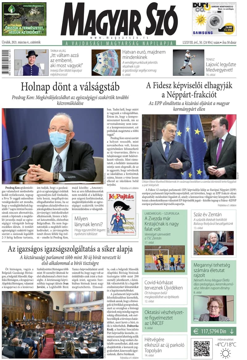 Magyar Szó, 78. évf. 2021. március 4. 50. sz. 1–20. oldal