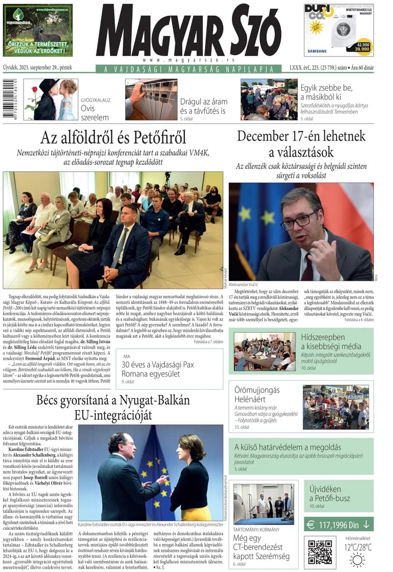 Magyar Szó, 80. évf. 2023. szeptember 29. 225. sz. 1–16. oldal