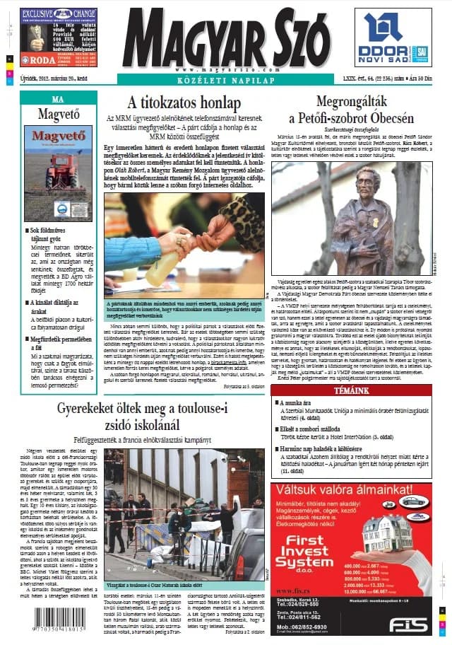 Magyar Szó, 69. évf. 2012. március 20. 64. sz. 1–20. oldal