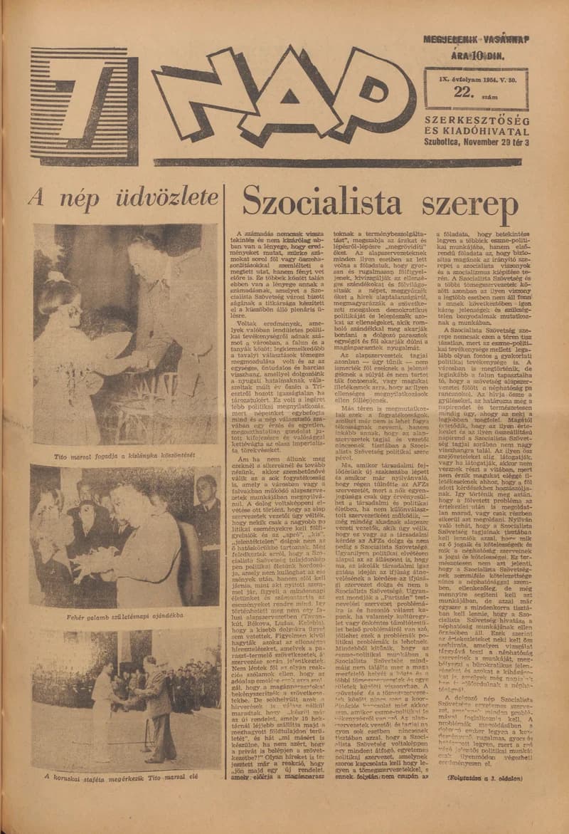 7 Nap, 9. évf. 1954. május 30. 22. sz. 1–16. oldal