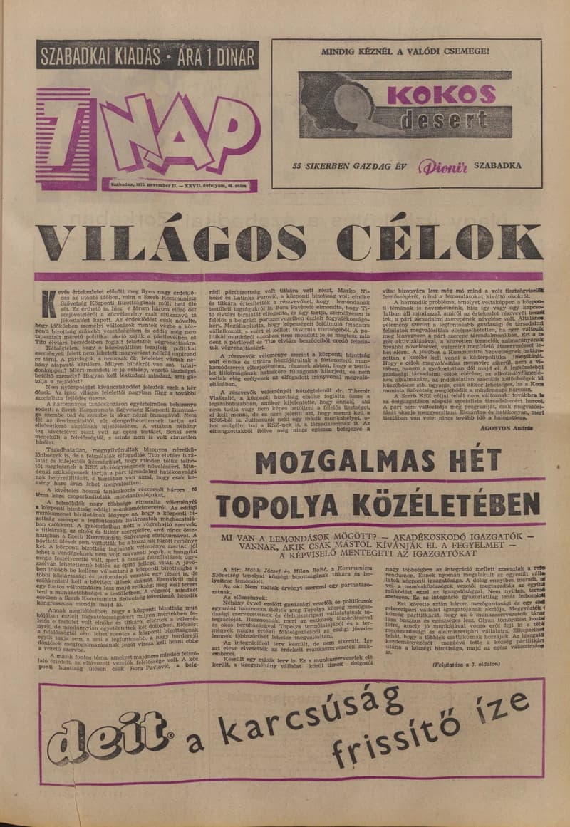 7 Nap, 27. évf. 1972. november 17. 46. sz. 1–28. oldal