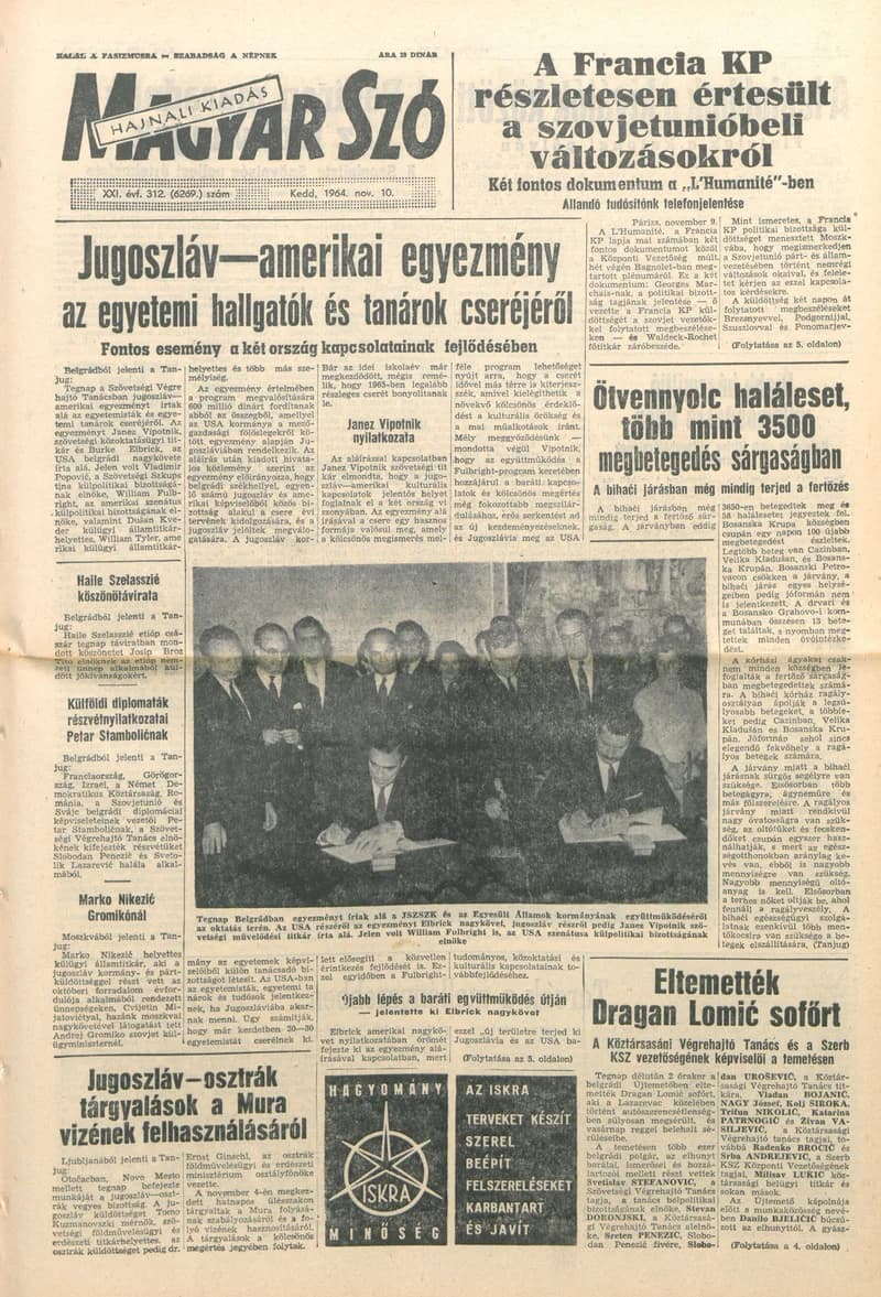Magyar Szó, 21. évf. 1964. november 10. 312. sz.
