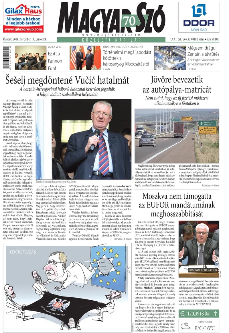 Magyar Szó, 71. évf. 2014. november 13. 265. sz. 1–20. oldal