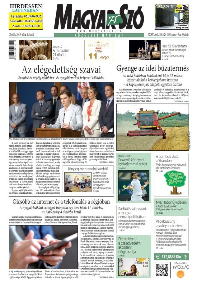 Magyar Szó, 76. évf. 2019. július 2. 150. sz. 1–20. oldal