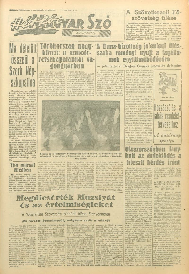 Magyar Szó, 10. évf. 1953. december 14. 342. sz. 1–8. oldal