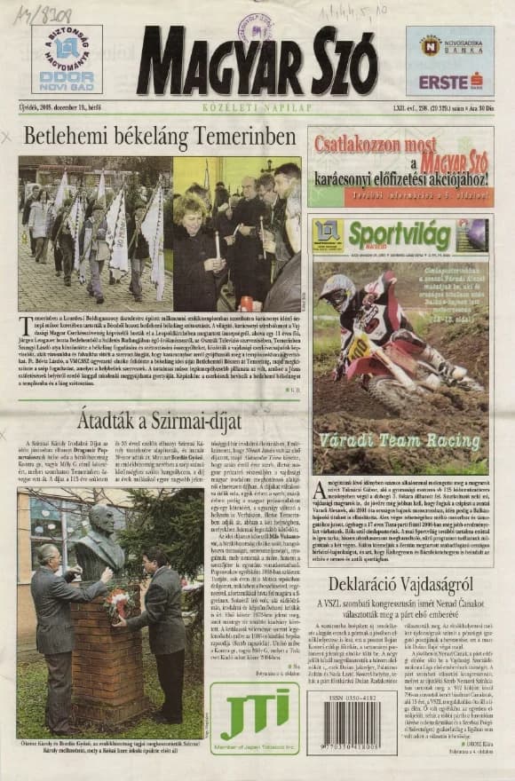 Magyar Szó, 62. évf. 2005. december 19. 298. sz. 1–12. oldal