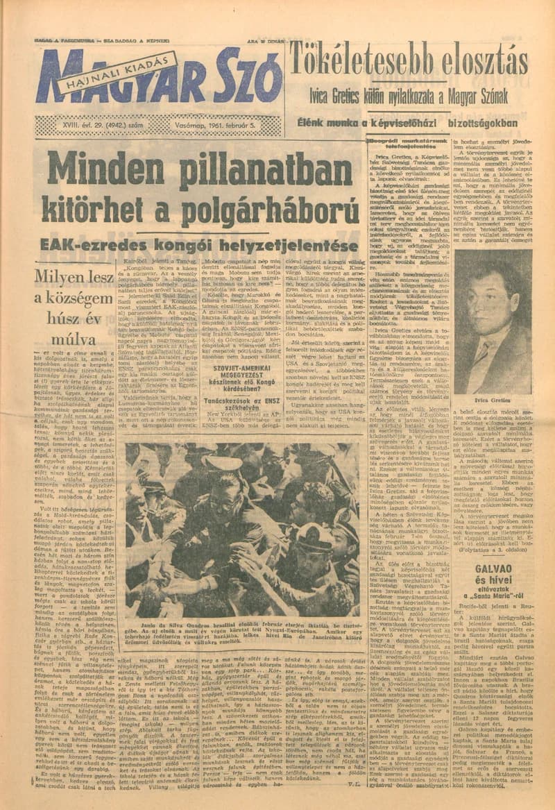 Magyar Szó, 18. évf. 1961. február 5. 29. sz. 1–23. oldal
