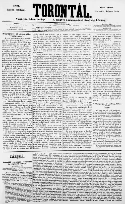 Torontál, 6. évf. 1877. február 8. 6. sz.
