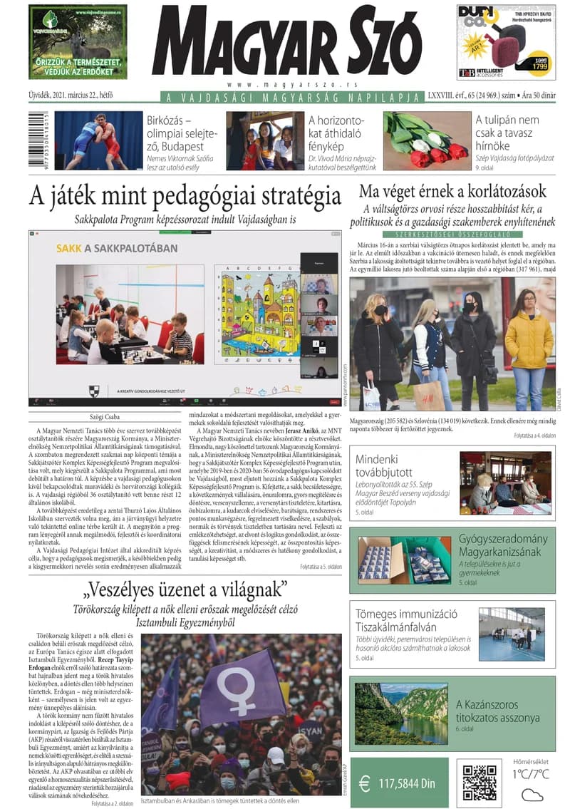 Magyar Szó, 78. évf. 2021. március 22. 65. sz. 1–16. oldal