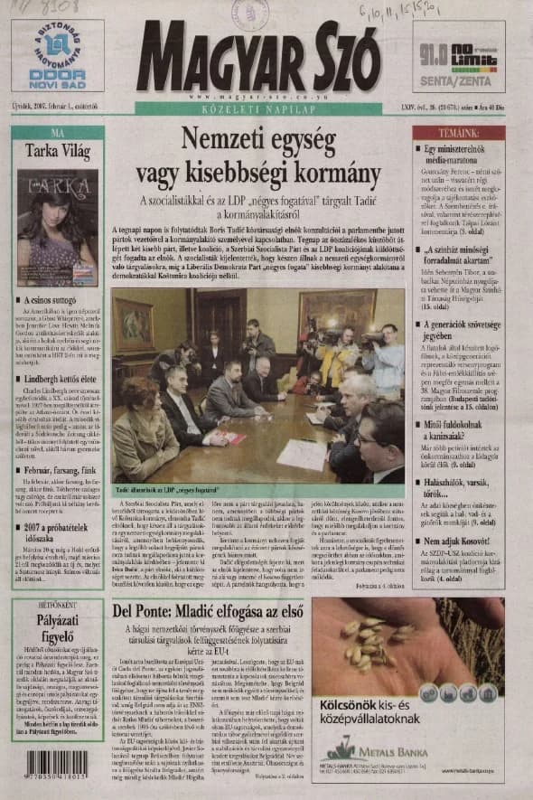 Magyar Szó, 64. évf. 2007. február 1. 26. sz. 1–20. oldal