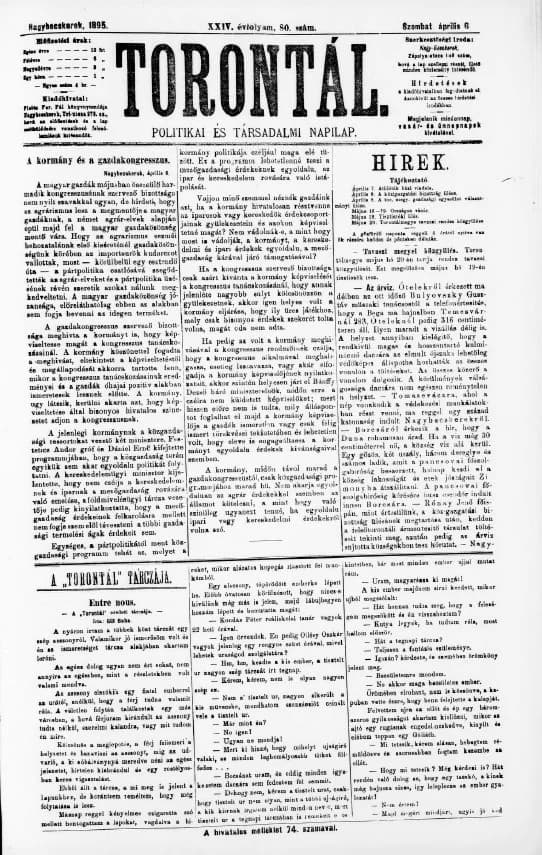 Torontál, 24. évf. 1895. április 6. 80. sz.