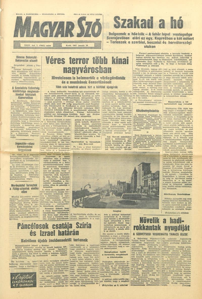 Magyar Szó, 24. évf. 1967. január 10. 7. sz. 1–16. oldal