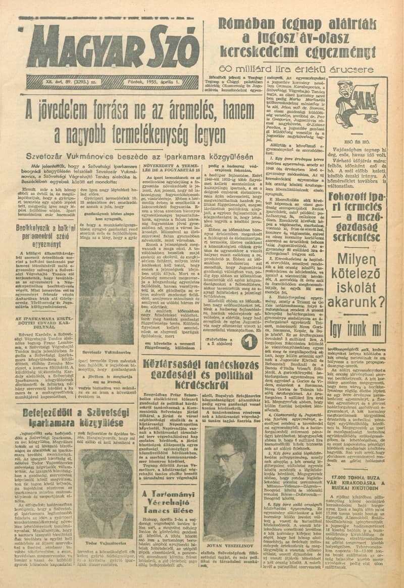 Magyar Szó, 12. évf. 1955. április 1. 89. sz. 1–10. oldal