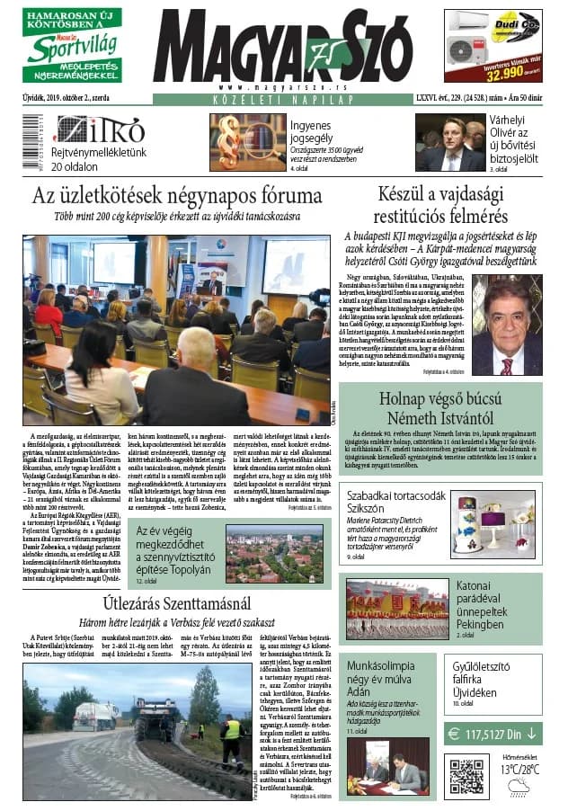 Magyar Szó, 76. évf. 2019. október 2. 229. sz. 1–16. oldal
