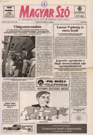 Magyar Szó, 58. évf. 2001. május 13. 109. sz. 1–32. oldal