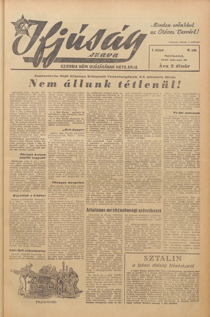 Ifjúság Szava, 5. évf. 1949. február 26. 181. sz.
