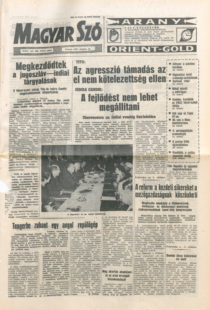 Magyar Szó, 24. évf. 1967. október 13. 282. sz. 1–16. oldal