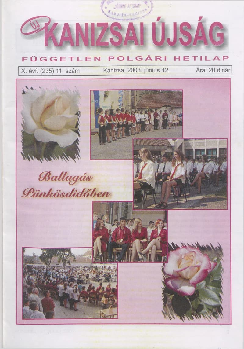 Új Kanizsai Újság, 10. évf. 2003. június 12. 11. sz.